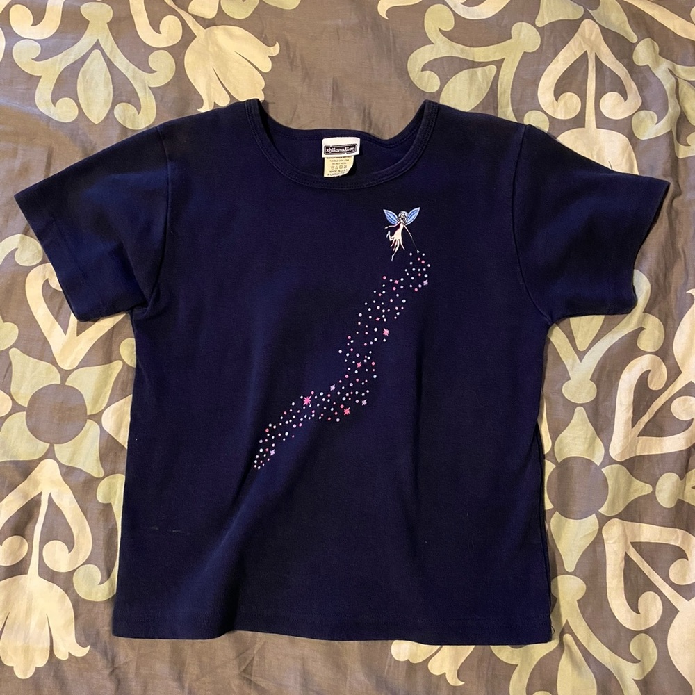Vintage Xhiliration baby tee crop top fairy glitter graphic y2k navy blue 💙🧚